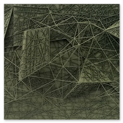 Mutamenti - 2023 - Tecnica mista (fili acrilici, specchi, inserti in plastica ,su legno)